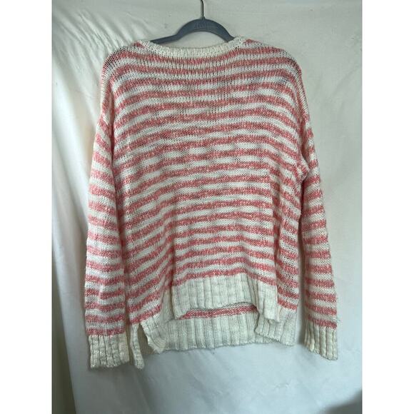 Aeropostal Pink and White Striped Womens Sweater Size Large - Picture 4 of 4